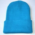 thumbnail image 1 of Comdrip Beanie Unisex Trendy Warm Winter Hat Soft Ski Knitting Winter Fall Foldable Comfortable Cuffed Floppy Cap Sky Blue, 1 of 2