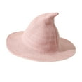thumbnail image 1 of Comdrip Black Witch Hat for Women Wide Brim Floppy Knit Pointed Crown Foldable Cap Design Crochet Knit Style Daily Themed Wear Pink, 1 of 2