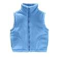 thumbnail image 1 of Comdrip Boys Girls Zippered Vest Warm Fall Winter Coat Soft Fleece Outerwear Jacket with Pockets Sky Blue 110, 1 of 5