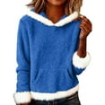 thumbnail image 1 of Comdrip Christmas Hoodies for Women, Women Autumn Winter Solid Color Hoodies Sports Outfit Sweatshirt Casual Loose Blouses Tunic Tops Womens Hoodies Oversized Blue S, 1 of 4