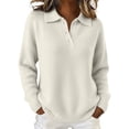 thumbnail image 1 of Comdrip Collared Sweaters for Women, Womens Sweaters Long Sleeve Tops Knit Soft Pullover Sweaters Cozy Casual Shirts Fashion Clothing Sweaters for Women White 4XL, 1 of 5