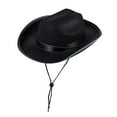 thumbnail image 1 of Comdrip Cowgirl Hat, Western Cowgirls Hats for Dress Costume Felt Cowboy Hat Retro Wide Brim Western Hat for Men and Women Pretend Play Cosplay Womens Cowboy Hats Black one Size, 1 of 2