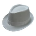 thumbnail image 1 of Comdrip Fedora Straw Sun Hat for Unisex Floppy Foldable Roll up Short Brim British Great Trilby Hat Panama Beach Hat White, 1 of 2