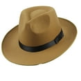 thumbnail image 1 of Comdrip Fedora Straw Sun Hat for Unisex Foldable Roll up Short Hard Brim Trilby Hat Panama Lightweight Adjustable Beach Hat Khaki One Size, 1 of 4