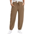 thumbnail image 1 of Comdrip Gauze Pants, Women's Linen Wide Leg Pants Casual Loose High Waist Beach Haren Pants Pockets Summer Pants Coffee 2Xl, 1 of 7