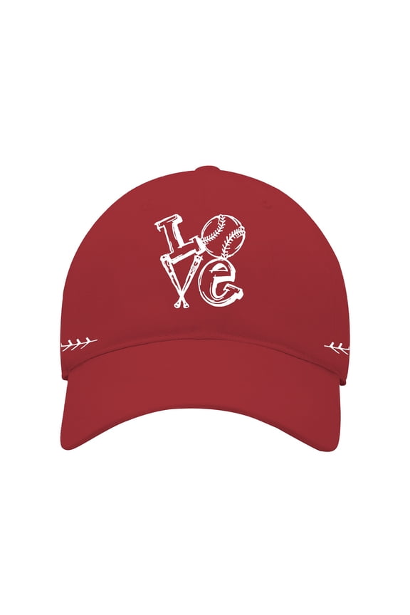 Hats for Women! Love Baseball Festival includes Printed Baseball Caps on Both Sides Baseball Cap Red One Size