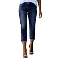 thumbnail image 1 of Comdrip Jeans for Women, Women Capri Jeans Stretchy Straight Leg Denim Pants Denim Capris for Women Dark Blue 2XL, 1 of 6