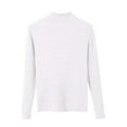 thumbnail image 1 of Comdrip Ladies Sweater, Women's Turtleneck Sweaters 2025 Fall Long Sleeve Pullover Sweater Ribbed Knit Basic Tops Womens Long Sleeve Sweaters White 3XL, 1 of 4
