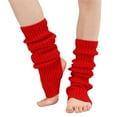 thumbnail image 1 of Comdrip Leg Warmers Knit Neon Leg Warmers for Women 80S Ribbed Knit Dance Sports Breathable Comfortable Party Yoga Fashion Accessories Red One Size, 1 of 6