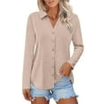 thumbnail image 1 of Comdrip Long Button Down Shirts for Women, Womens Long Sleeve Tops Button Down Shirts Casual Fall Tops Trendy Tops Button Down Women Beige L, 1 of 8