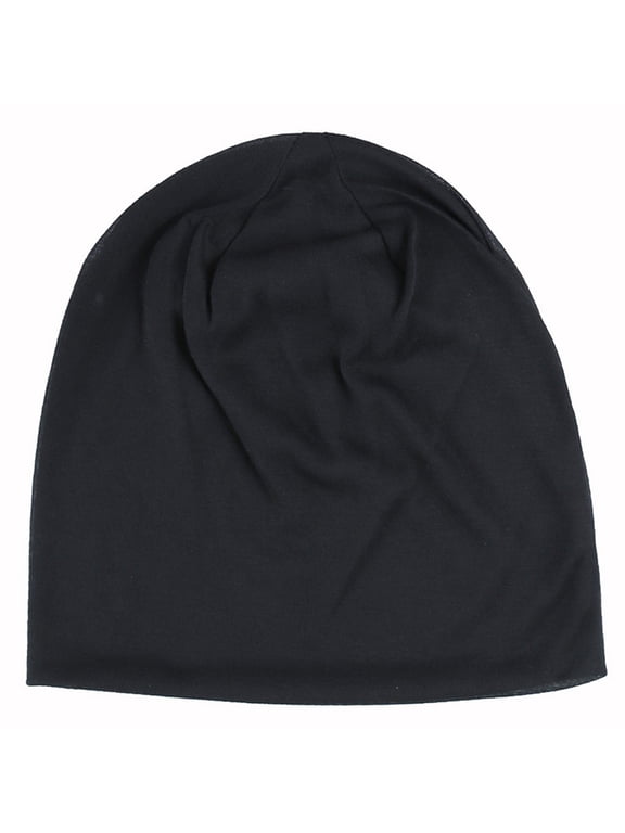 Men's Thick Knit Hat Beanie Great Comfortable Cap with Visor Loss Head Newsboy Hat Ski Cap for Fall Winter Black