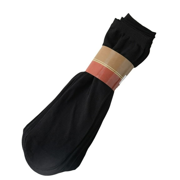 Comdrip Mens Thin Dress Socks, Men's Thin Dress Socks Transparent Business Socks Soft Nylon Dress Socks Black One Size