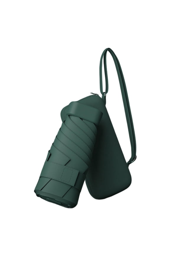 Mini Sun Umbrella for Purse with Case Small Compact Uv Umbrella Travel Essentials Lightweight Portable Parasol Windproof Army Green One Size