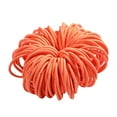 thumbnail image 1 of Comdrip Non-Harm Rubber Color Rope Jewelry Elastic Hair Ties Small Bulk for Women Mini Ponytail Holders Rainbow Hairbands Metal Free Bands Orange One Size, 1 of 2