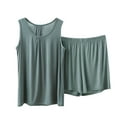thumbnail image 1 of Comdrip Plus Size Pajamas! Summer Cotton Pajama Set for Women Plus Size Soft Shorts & Tank Top Sleeveless Sleepwear for Home/Travel Plus Size Sleep Shorts C 4XL, 1 of 4