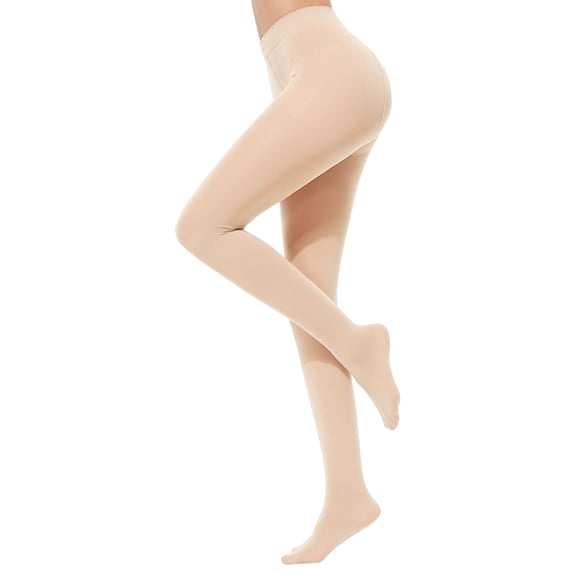 Comdrip Plus Size Tights for Women Soft Solid Color Semi Opaque Ultra Soft Stretchable Leggings Pantyhose High Waist Beige One Size