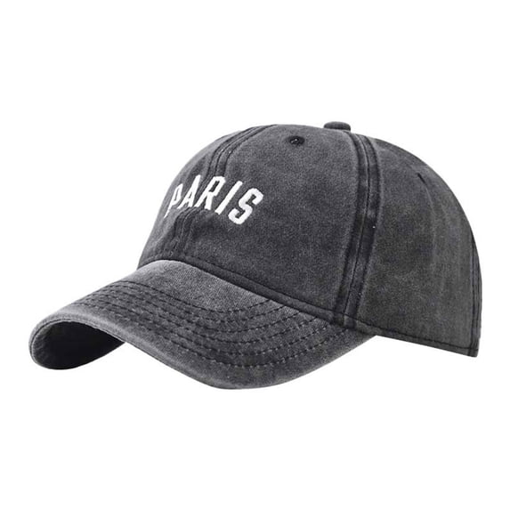 Comdrip Print Paris Alphabet Embroidery Hat Unisex Mesh Baseball Cap Soft Adjustable Personality Trucker Cap Black