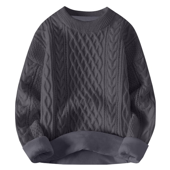 Comdrip Pullover Sweaters for Women, Womens Winter Oversized Cable Knit Crewneck Sweaters Chunky Pullover Loose Outfits Long Sleeve Pullovers Sweaters for Women 2025 Grey 2XL
