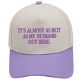 thumbnail image 1 of Comdrip Put It on My Husband's Tab Funky Adult Trucker Snapback Hat for Women Cotton Adjustable Fit Curved Brim Sun Protection Purple, 1 of 2