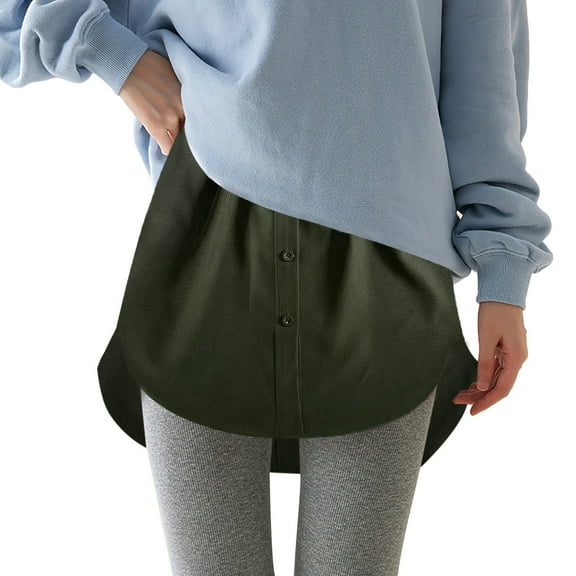 Comdrip Skirt Extenders for Women! Women's Adjustable Shirt Extender Removable Layering Half Length Underskirt with Shirt Extenders for Women Army Green S