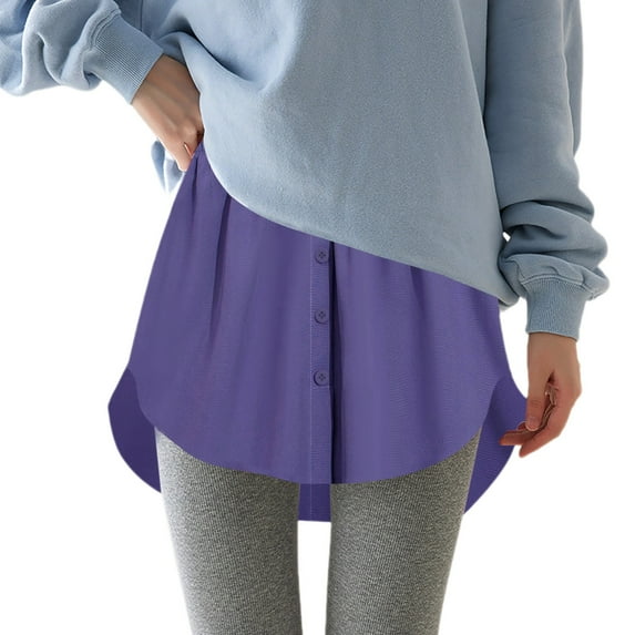 Comdrip Skirt Extenders for Women! Women's Adjustable Shirt Extender Removable Layering Half Length Underskirt with Shirt Extenders for Women Purple L