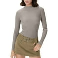 thumbnail image 1 of Comdrip Slim Fit Sweaters for Women, Women’S Elegant Lightweight Knit Pullover Long Sleeve Ribbed Pullover Tops Warm Slim-Fit Sweater Turtle Neck Sweater for Women Light Ashy M, 1 of 6