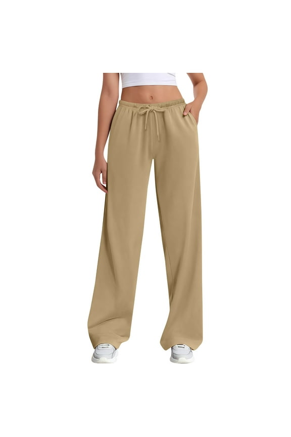 Soft Sweatpants for Women, All Women Casual Linen Pants 30"/32"/34"/36" inseam Waist Beach Summer Trousers with Pockets Womens Tall Sweatpants Beige L
