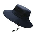 thumbnail image 1 of Comdrip Sun Hats for Men Fishing Foldable Floppy Hat Upf 50+ Breathable Adjustable Wide Brim Summer Uv Protection Hat Navy One Size, 1 of 6