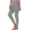 thumbnail image 1 of Comdrip Tennis Skirt, Women's Two Piece Leggings Skirt Summer Sports Pleated High Waist Wrap Skirt Pants Leggings with Skirt Grey 2XL, 1 of 10