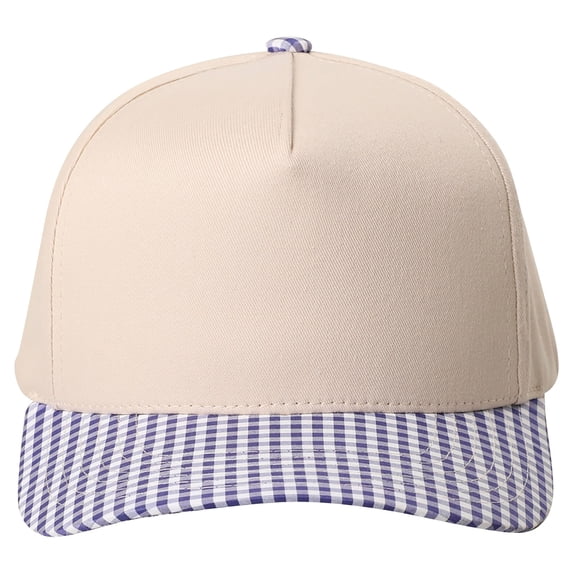 Comdrip Trucker Two Tone Plaid Brim Snapback Unisex Hat Lightweight Canvas with Adjustable Beach Everyday Trendy Outdoor Daily Wear Navy