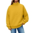 thumbnail image 1 of Comdrip Turtleneck Sweatshirt, Womens Oversized Sweatshirts Mock Neck Pullover Long Sleeve Tops Fall Outfits 2025 Clothes Womens Oversized Mock Neck Sweatshirt Yellow M, 1 of 5