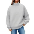 thumbnail image 1 of Comdrip Turtleneck Sweatshirt, Womens Oversized Sweatshirts Mock Neck Pullover Long Sleeve Tops Fall Outfits 2025 Clothes Womens Oversized Mock Neck Sweatshirt Grey S, 1 of 5