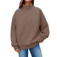 thumbnail image 1 of Comdrip Turtleneck Sweatshirt, Womens Oversized Sweatshirts Mock Neck Pullover Long Sleeve Tops Fall Outfits 2025 Clothes Womens Oversized Mock Neck Sweatshirt Coffee S, 1 of 5