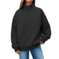 thumbnail image 1 of Comdrip Turtleneck Sweatshirt, Womens Oversized Sweatshirts Mock Neck Pullover Long Sleeve Tops Fall Outfits 2025 Clothes Womens Oversized Mock Neck Sweatshirt Black L, 1 of 5