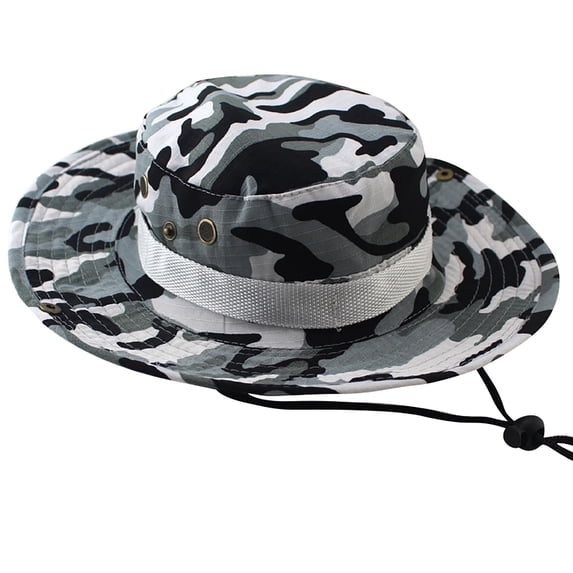 Comdrip Unisex Fall Bucket Breathable Hat Casual Jungle Round Brimmed Boonie Hat Foldable Hiking Beach Fishing Safari Black 1 L