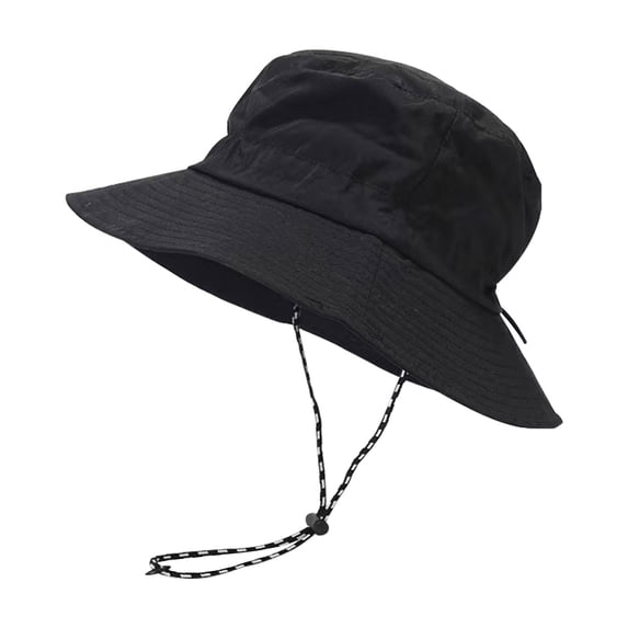 Comdrip Unisex Fishing Packable Breathable Outdoor Sun Hat Waterproof Wide Brim Bucket Hat Foldable Hat for Hiking Garden Safari Beach Black A