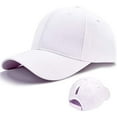 thumbnail image 1 of Comdrip Unisex Plain Baseball Cap Trucker Hat Ponytail Cap, White One Size, 1 of 3