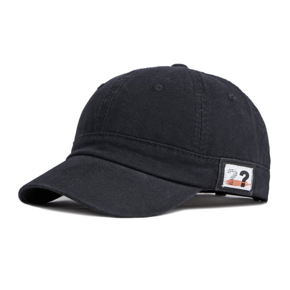 Comdrip Unisex Short Brim Baseball Cap Cotton Summer Sports Hat, Black One Size