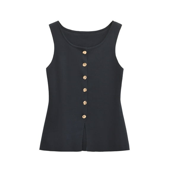 Comdrip Vest for Women, Women's Lined Sleeveless Suit Vest 5 Button V Neck Fashion Waistcoat Womens Vest Top Trendy C S
