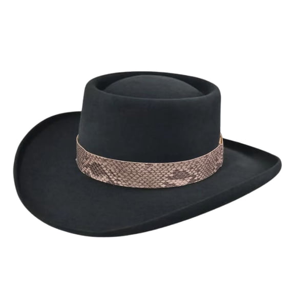 Comdrip Victorian Top Hat Circus Show Hat Cowboy Floppy Hat for Adults Halloween Cosplay Diy Fashion Ribbon Decorative Hat Black One Size
