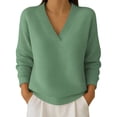 thumbnail image 1 of Comdrip Waffle Shirt Women, Sweatshirts Women Comfort Oversized Sweatshirt Cozy Fleece Pullover Sweatshirts No Hood Soft Cute Fall Tops Oversized Sweaters for Women Green 3XL, 1 of 5