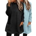 thumbnail image 1 of Comdrip Warm Sweatshirts for Women, Women's Warm Lined Fleece Pullover Long Sleeve Sweatshirt with Pocket Soft Fleece Sweatshirt for Casual Wear Cozy Lounge Sweater Dark Blue L, 1 of 3