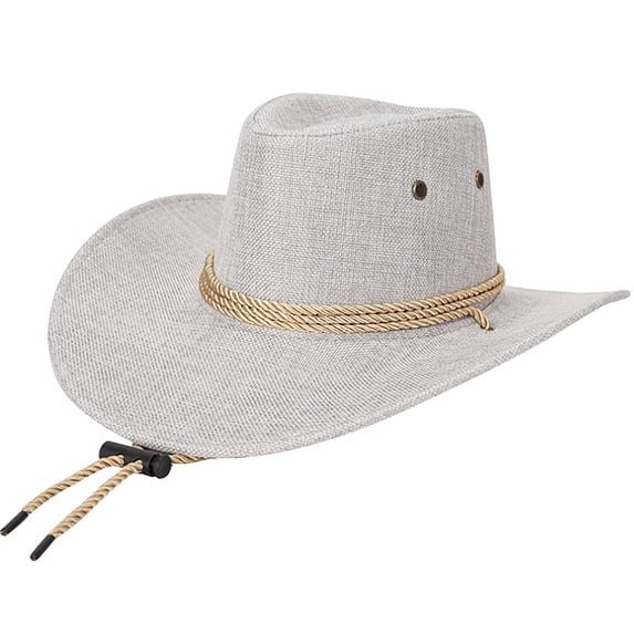 Comdrip Western Cowboy Hat for Unisex Classic Unstructured Roll up Fedora Hat with Buckle Belt for Outdoor And Casual Wear Light Ashy One Size