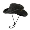 thumbnail image 1 of Comdrip Wide Brim Sun Outdoor Mesh Hat for Unisex Breathable Cowboy Lightweight Boonie Hats Bucket Hat for Travel Fishing Hiking Safari Black, 1 of 3