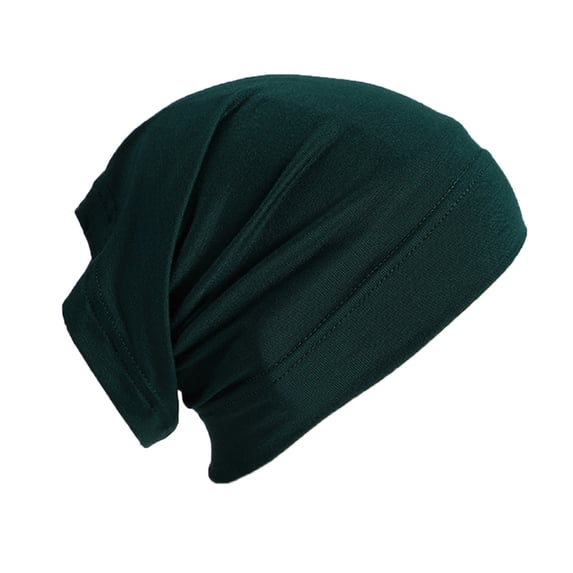 Comdrip Women Chemo Hat Stretchy Turban Beanie Moisture Pre Tied Head Scarf Beanie Cover Cap for Women Hair Loss Black 4 One Size
