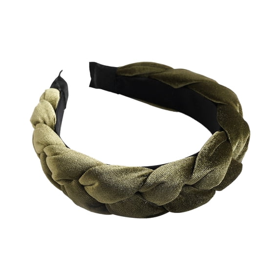 Comdrip Women Elegant Lightweight Headband Velvet Padded Hair Accessories Vintage Wide Boho Style Band Head Hair Bands Army Green