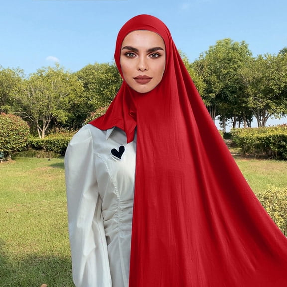 Comdrip Women's Muslim Head Scarf Solid Color Long Scarf, Accessories 11 One Size