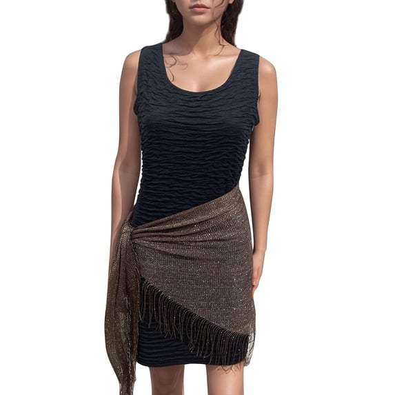 Comdrip Women's Sheer Beach Sarong Cover up Wrap Skirt Swimwear Bathing Suit Short Bikini Swimsuit Coverups Quick-Dry Wicking Wear As Skirt Shawl Coffee