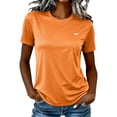 thumbnail image 1 of Comdrip Women's Workout Short Sleeve Crew Neck Loose Lightweight Cute Shirts Upf 50+ Quick Dry Athletic Sun Protection Rash Guard Tops Orange Xl, 1 of 1