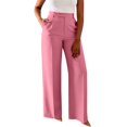 thumbnail image 1 of Comdrip Womens Dress Pants Women's High Waisted Flattering Straight Leg Pants Wide Leg Pants Casual Suit Long Pants Wide Leg Dress Pants for Women Pink XL, 1 of 6